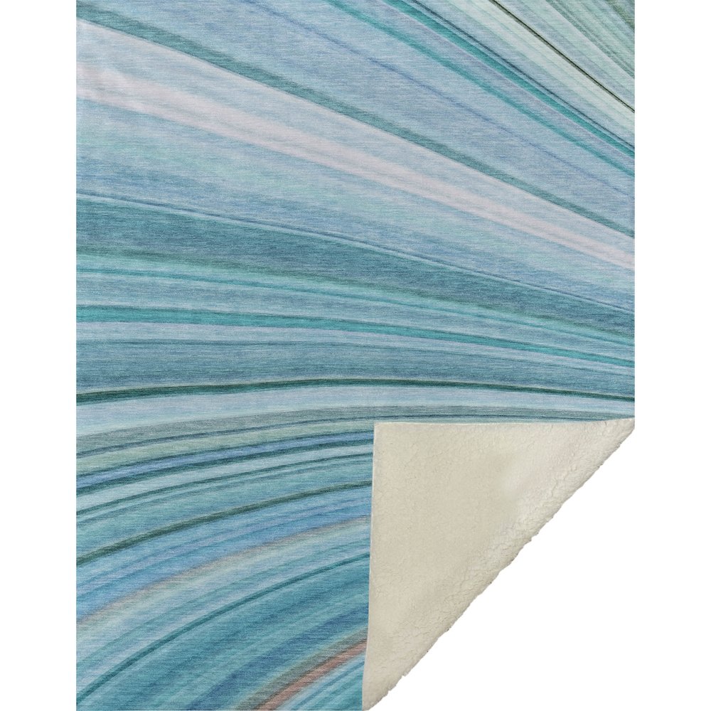Premium Machine Washable ASB585 Teal 50" x 70" Sherpa Throw Blanket. Picture 1