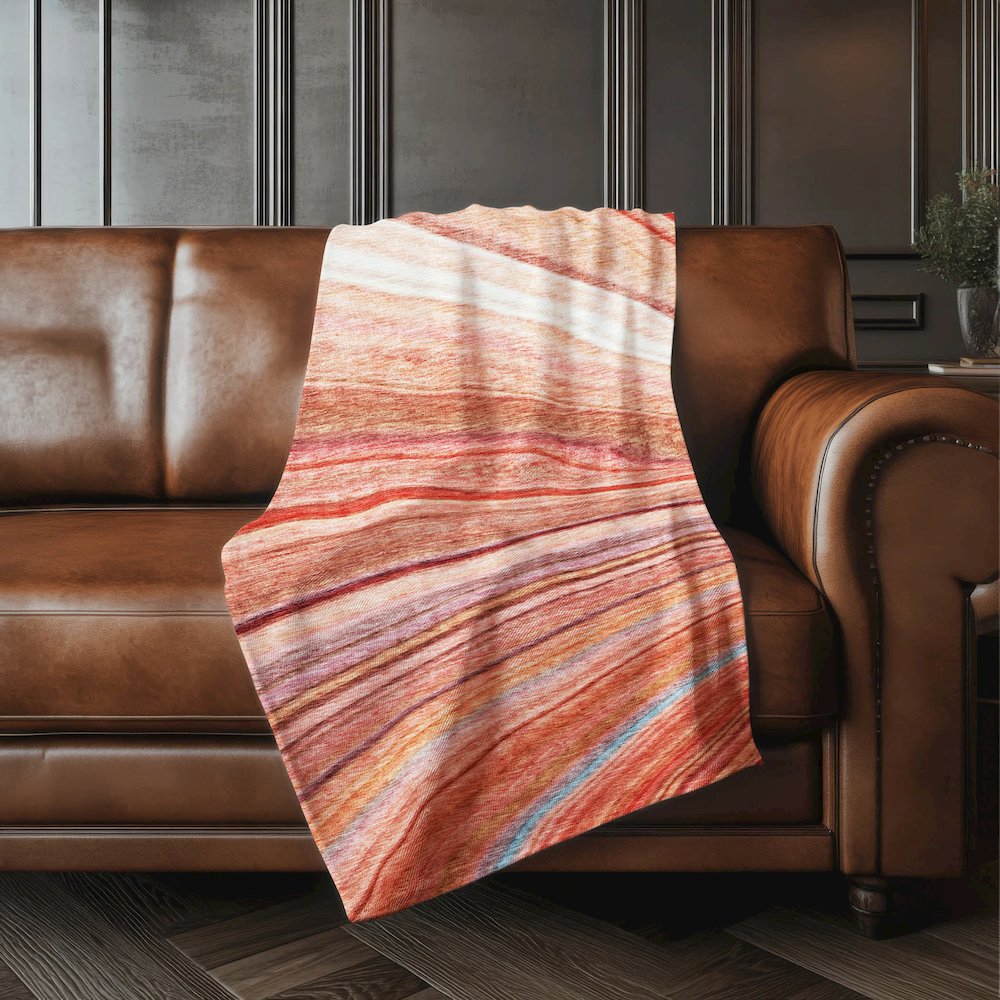 Premium Machine Washable ASB585 Terracotta 50" x 70" Sherpa Throw Blanket. Picture 4