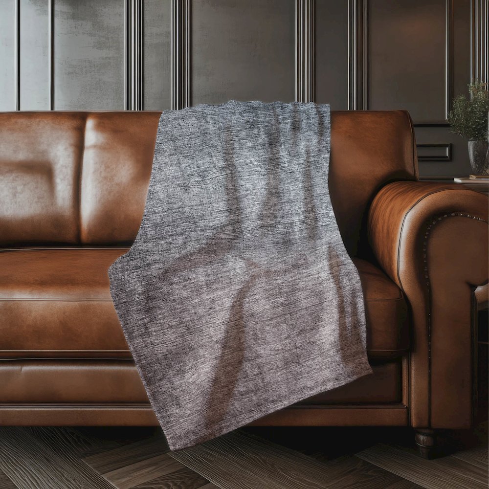 Premium Machine Washable ASB587 Gray 50" x 70" Sherpa Throw Blanket. Picture 4