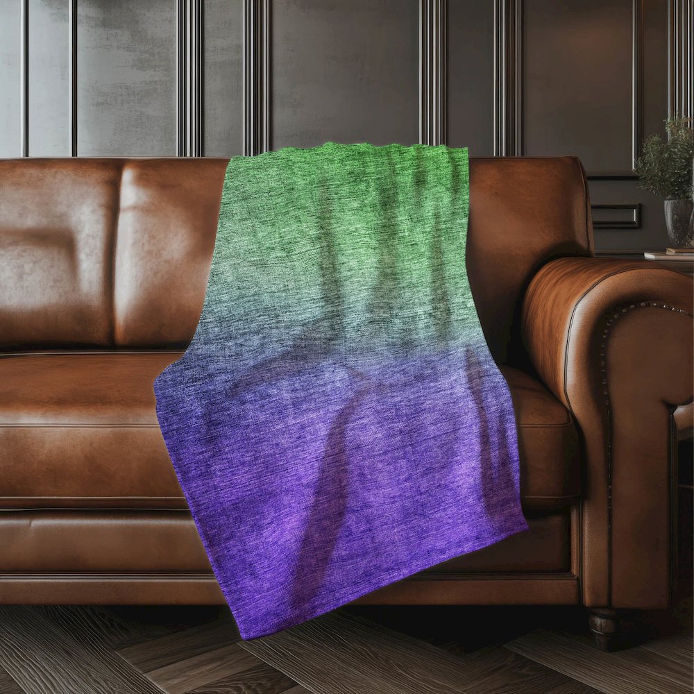 Premium Machine Washable ASB587 Green 50" x 70" Sherpa Throw Blanket. Picture 4
