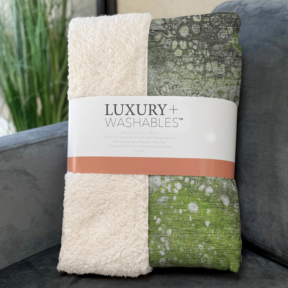 Premium Machine Washable ASB588 Aloe 50" x 70" Sherpa Throw Blanket. Picture 3