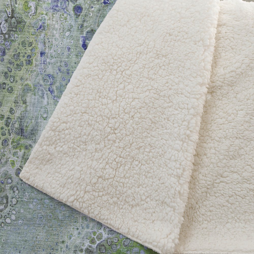 Premium Machine Washable ASB588 Green 50" x 70" Sherpa Throw Blanket. Picture 2
