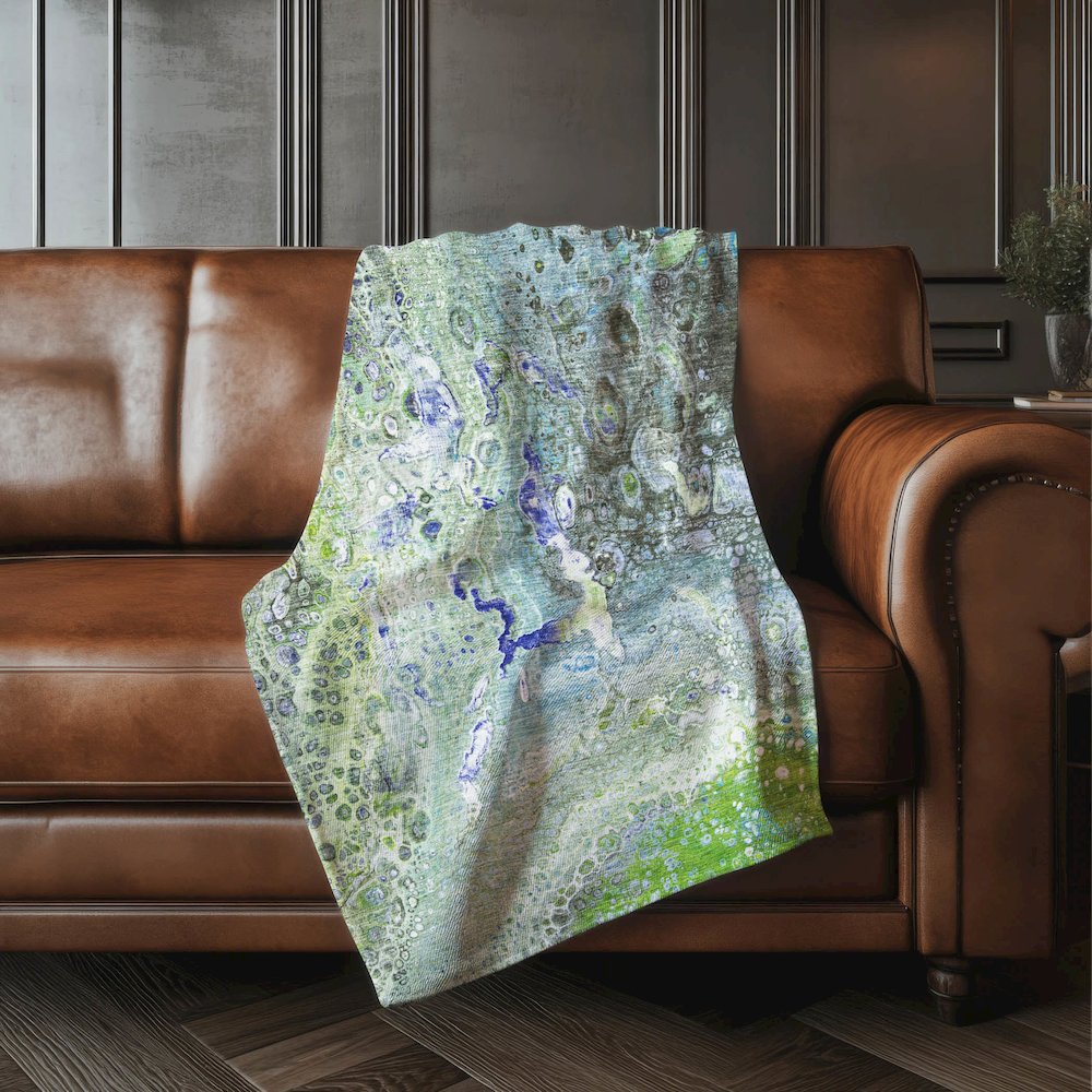 Premium Machine Washable ASB588 Green 50" x 70" Sherpa Throw Blanket. Picture 4
