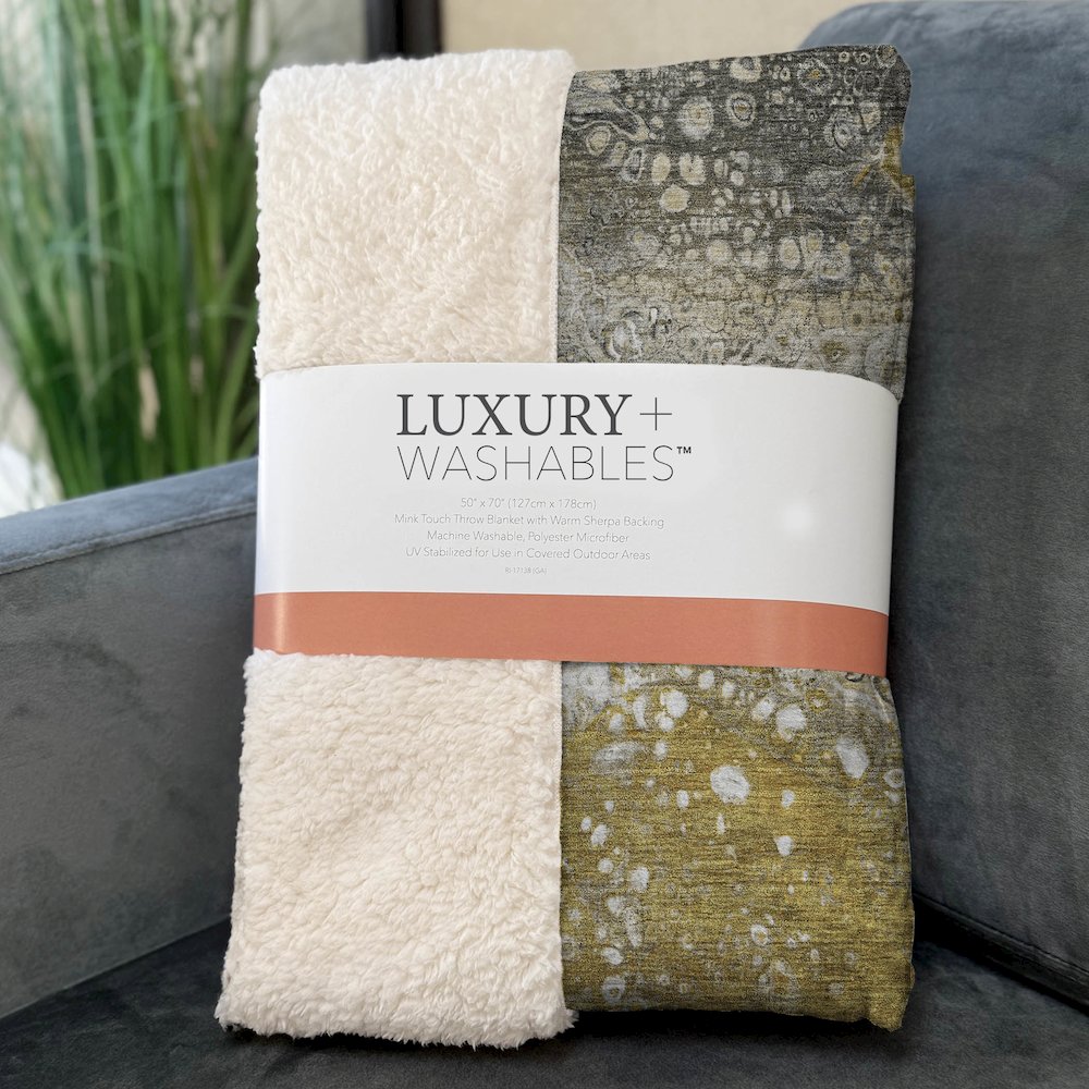 Premium Machine Washable ASB588 Taupe 50" x 70" Sherpa Throw Blanket. Picture 3