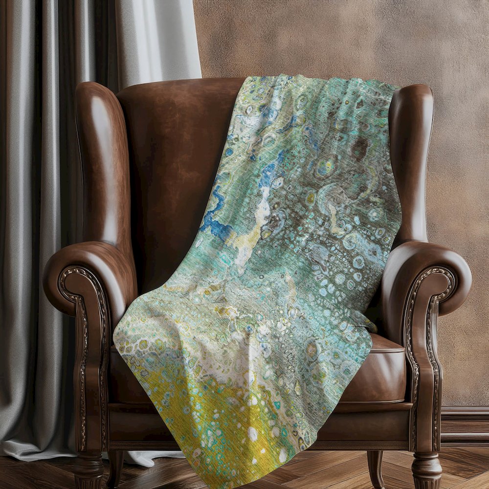 Premium Machine Washable ASB588 Teal 50" x 70" Sherpa Throw Blanket. Picture 5