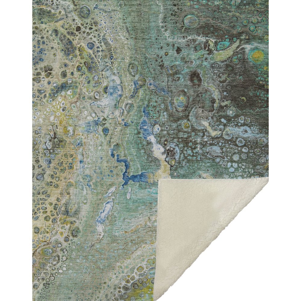 Premium Machine Washable ASB588 Teal 50" x 70" Sherpa Throw Blanket. Picture 1