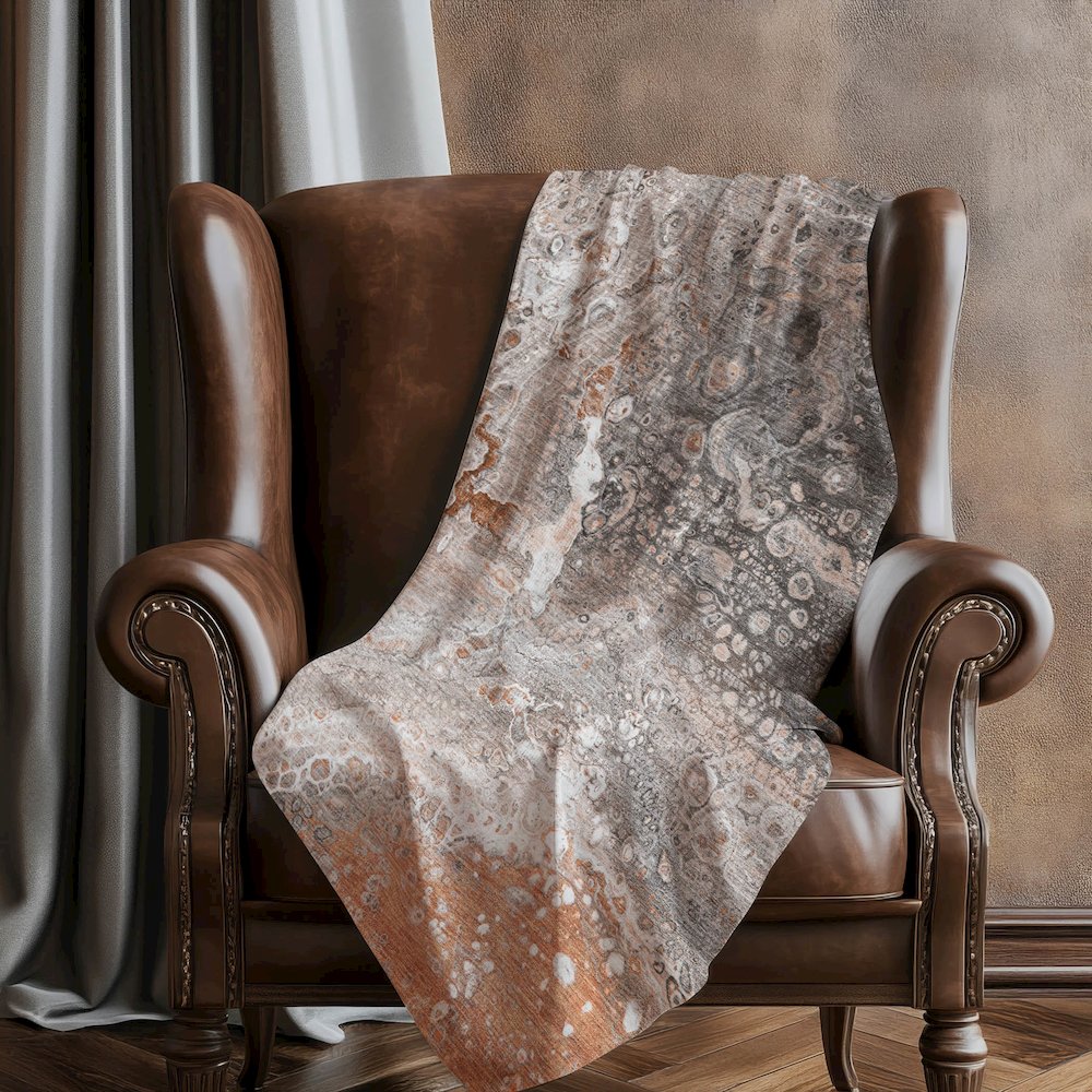 Premium Machine Washable ASB588 Terracotta 50" x 70" Sherpa Throw Blanket. Picture 5