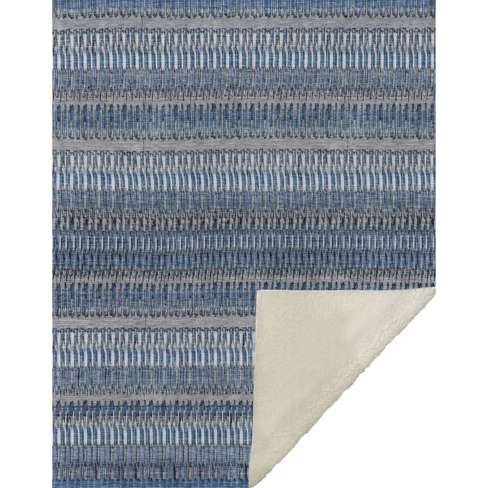 Premium Machine Washable ASB589 Blue 50" x 70" Sherpa Throw Blanket. Picture 1