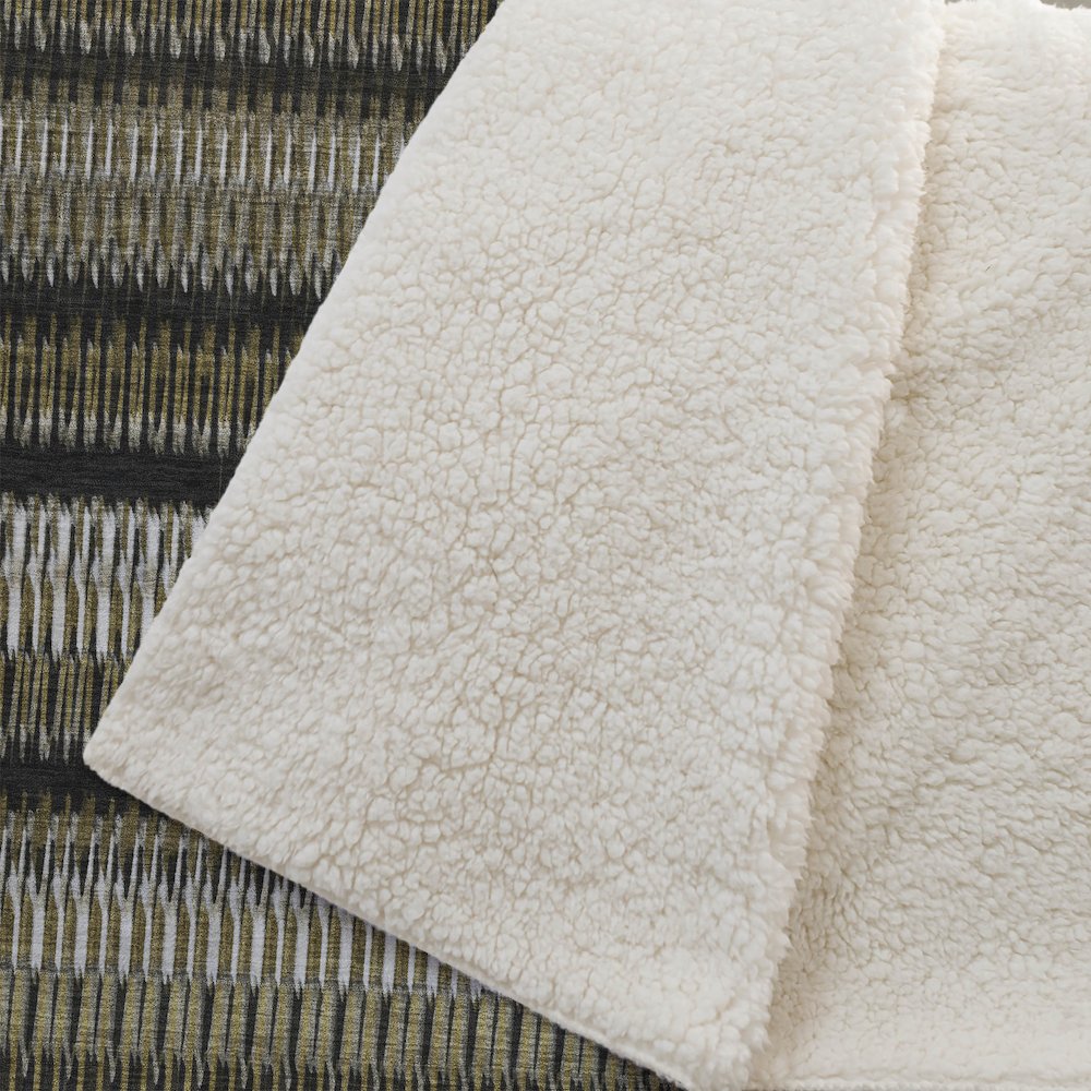 Premium Machine Washable ASB589 Brown 50" x 70" Sherpa Throw Blanket. Picture 2