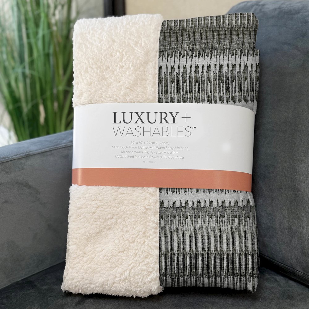 Premium Machine Washable ASB589 Gray 50" x 70" Sherpa Throw Blanket. Picture 3