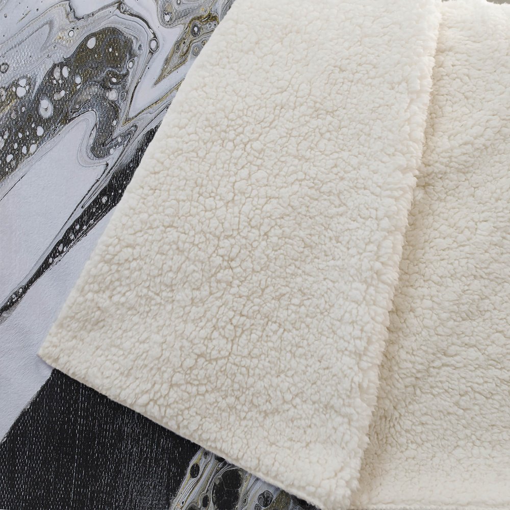 Premium Machine Washable ASB58 Midnight 50" x 70" Sherpa Throw Blanket. Picture 2