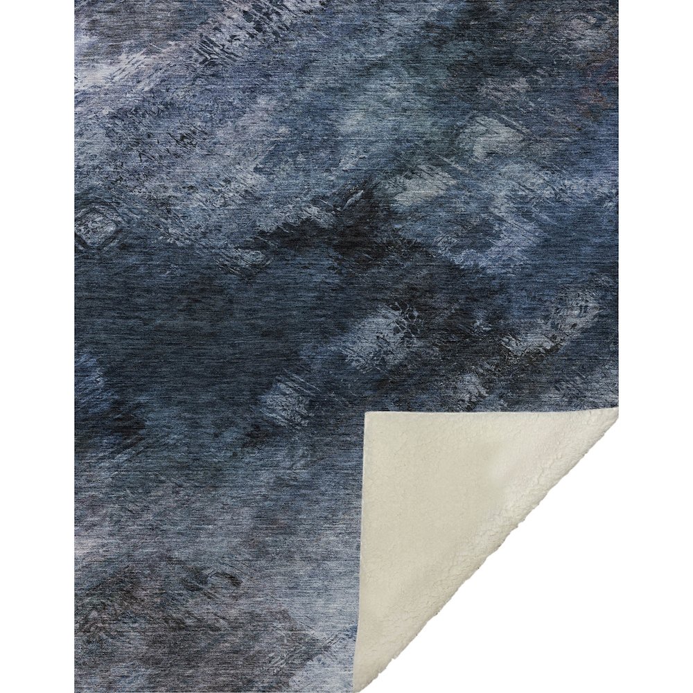 Premium Machine Washable ASB590 Blue 50" x 70" Sherpa Throw Blanket. Picture 1