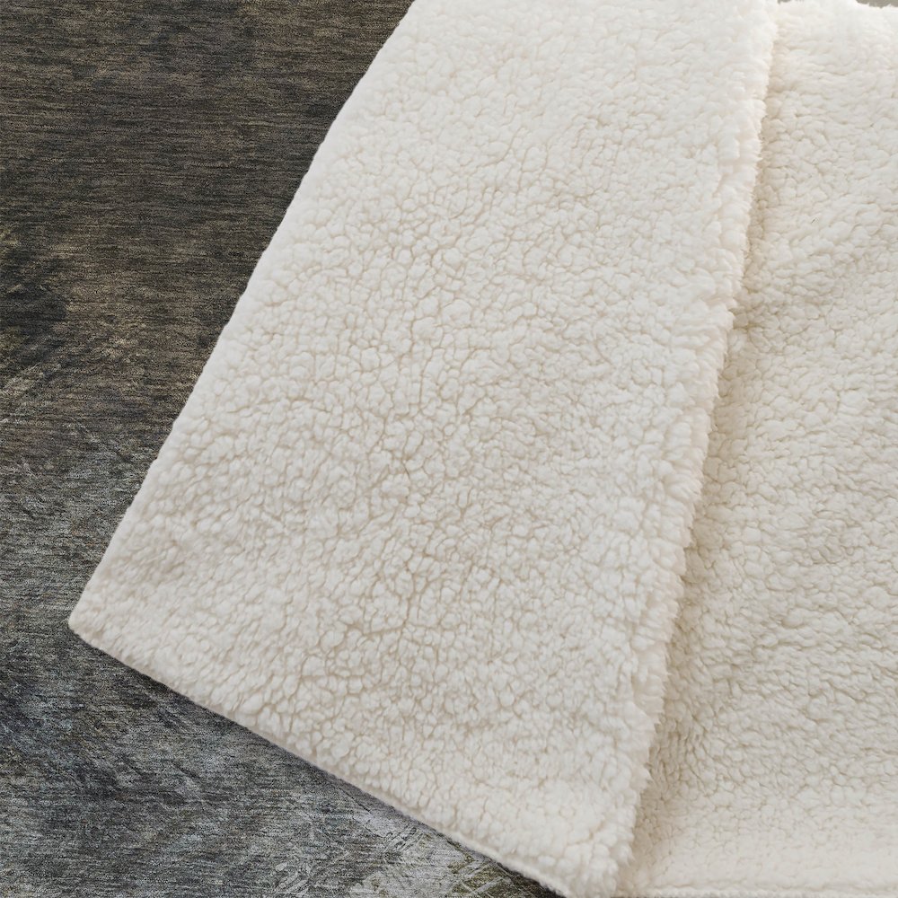 Premium Machine Washable ASB590 Chocolate 50" x 70" Sherpa Throw Blanket. Picture 2