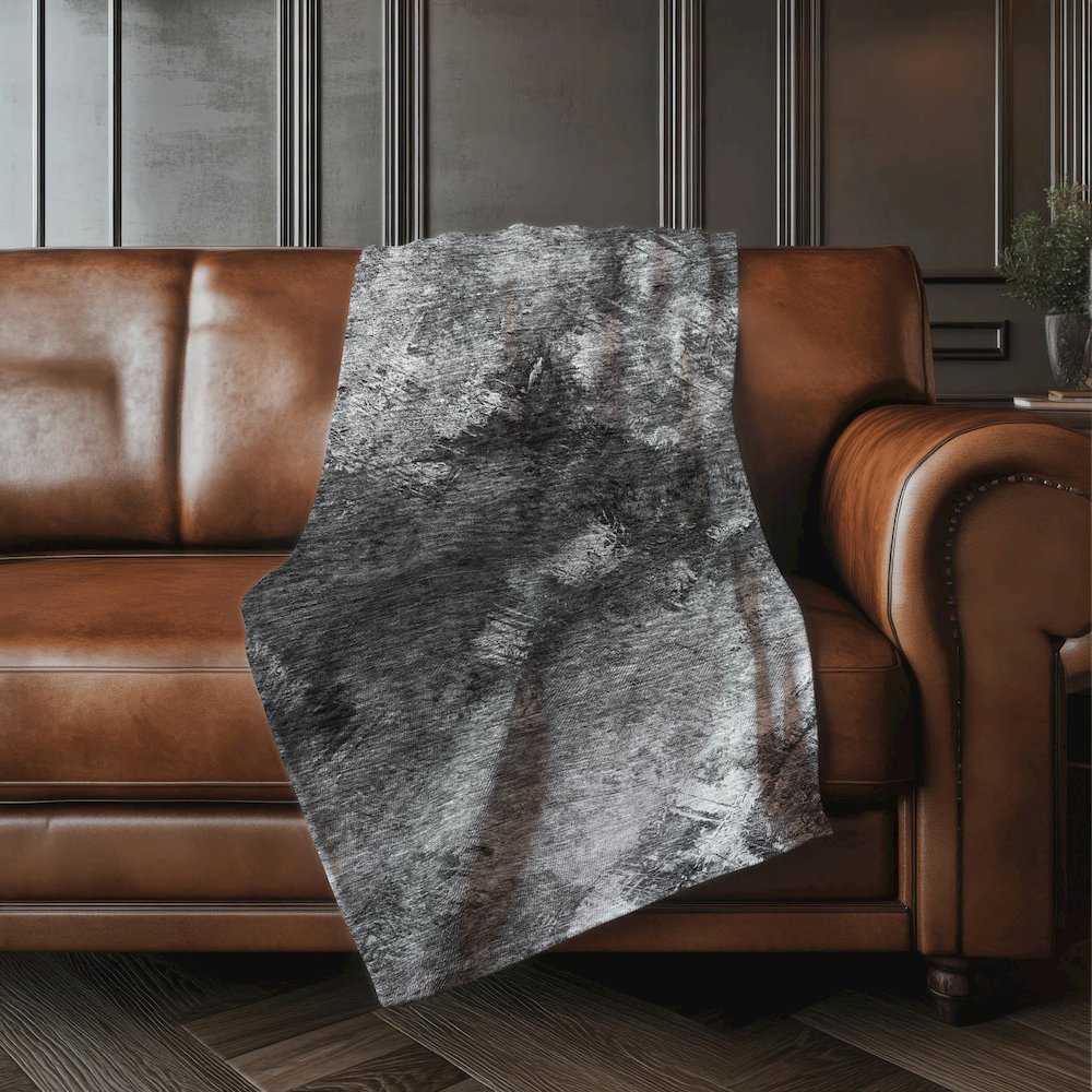 Premium Machine Washable ASB590 Gray 50" x 70" Sherpa Throw Blanket. Picture 4