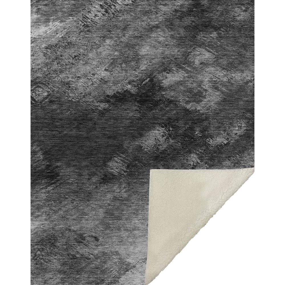 Premium Machine Washable ASB590 Gray 50" x 70" Sherpa Throw Blanket. Picture 1