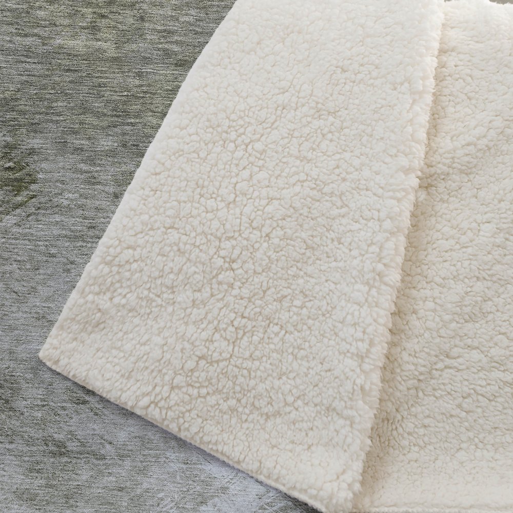 Premium Machine Washable ASB590 Taupe 50" x 70" Sherpa Throw Blanket. Picture 2