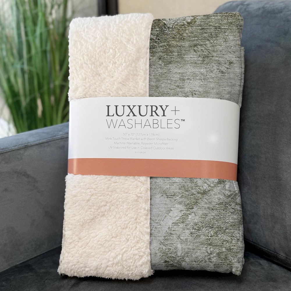 Premium Machine Washable ASB590 Taupe 50" x 70" Sherpa Throw Blanket. Picture 3