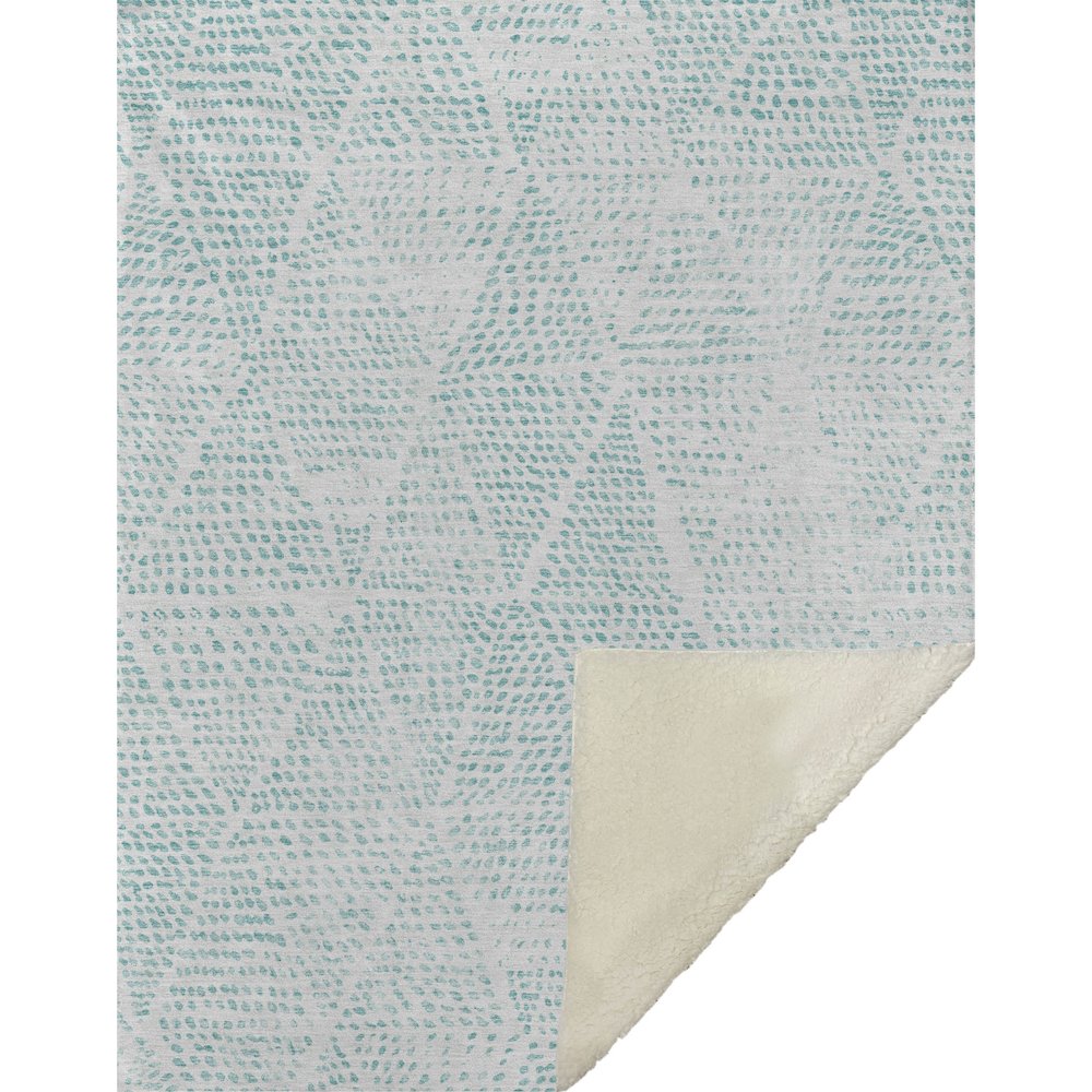 Premium Machine Washable ASB591 Aqua 50" x 70" Sherpa Throw Blanket. Picture 1