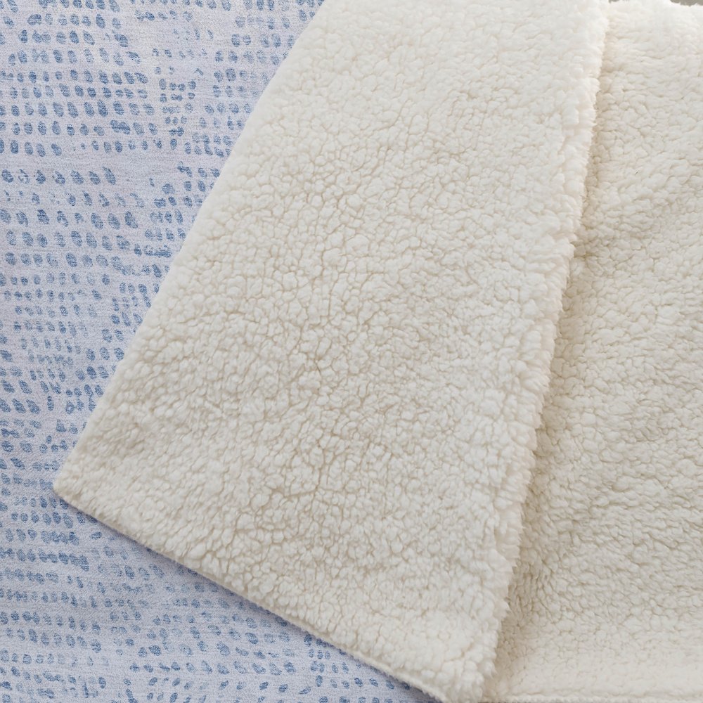 Premium Machine Washable ASB591 Denim 50" x 70" Sherpa Throw Blanket. Picture 2
