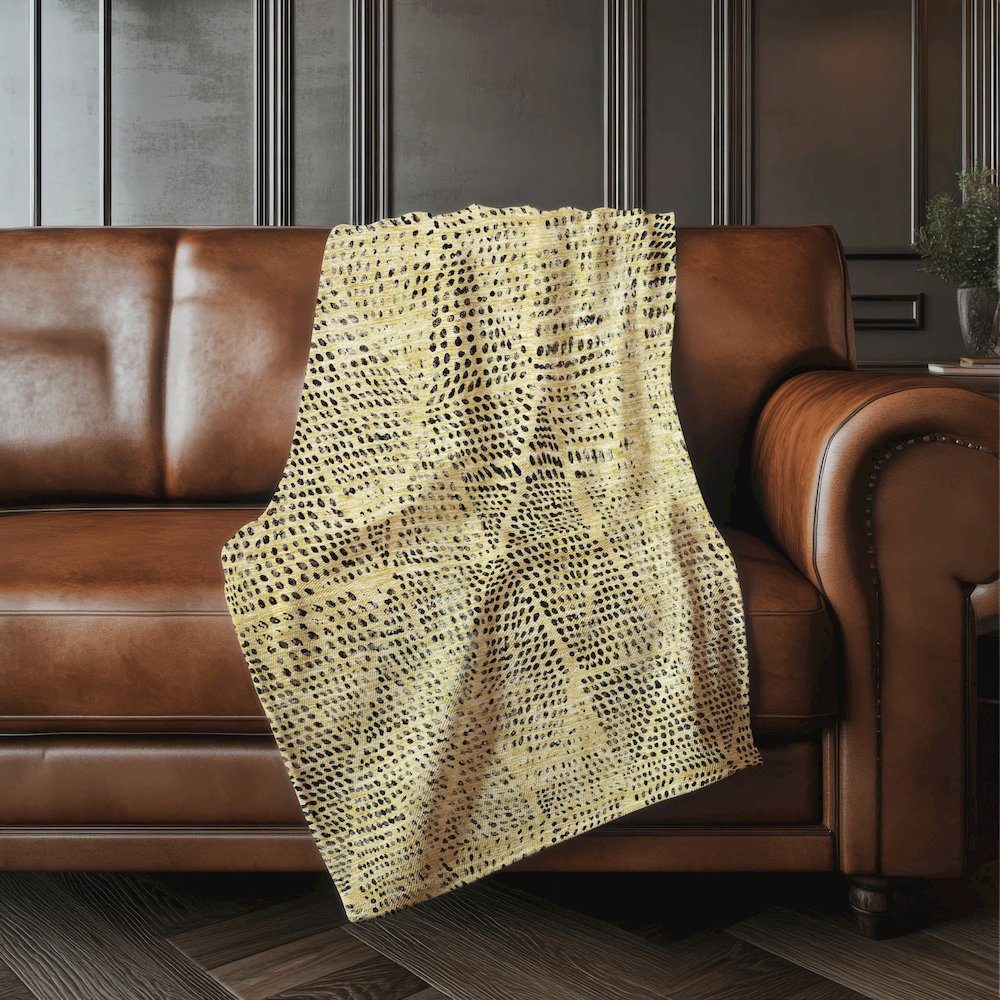 Premium Machine Washable ASB591 Gold 50" x 70" Sherpa Throw Blanket. Picture 4