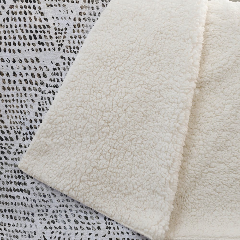 Premium Machine Washable ASB591 Ivory 50" x 70" Sherpa Throw Blanket. Picture 2