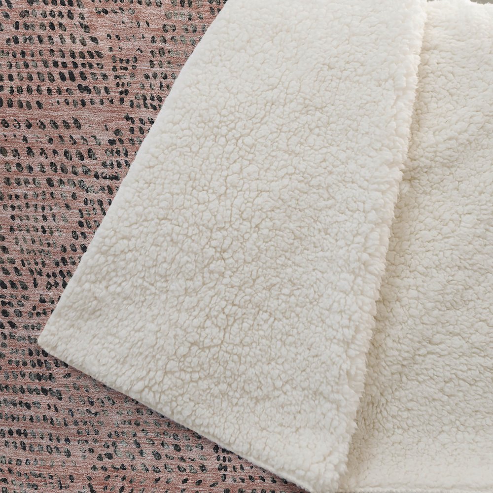 Premium Machine Washable ASB591 Salmon 50" x 70" Sherpa Throw Blanket. Picture 2