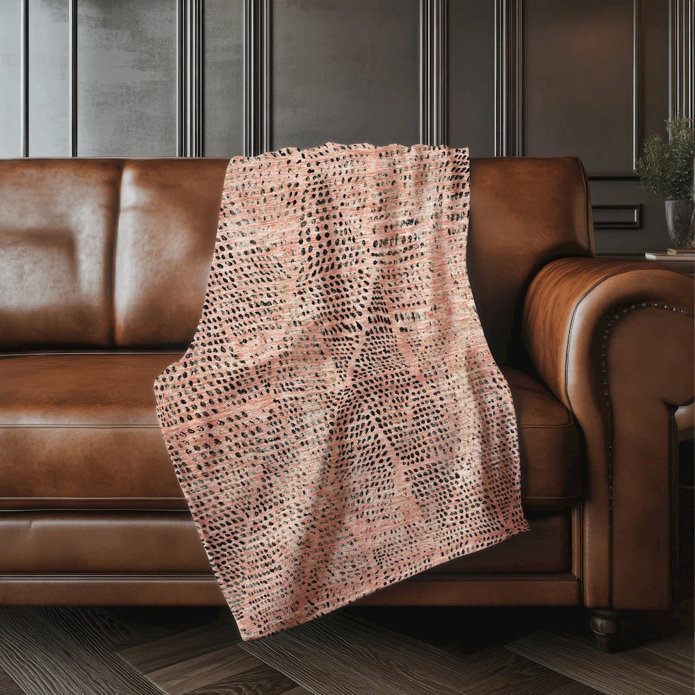 Premium Machine Washable ASB591 Salmon 50" x 70" Sherpa Throw Blanket. Picture 4
