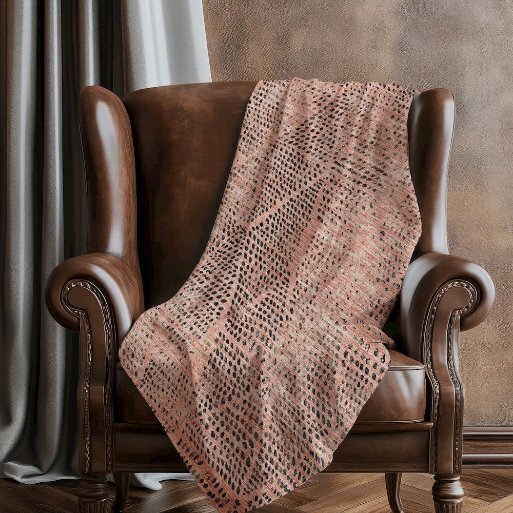 Premium Machine Washable ASB591 Salmon 50" x 70" Sherpa Throw Blanket. Picture 5