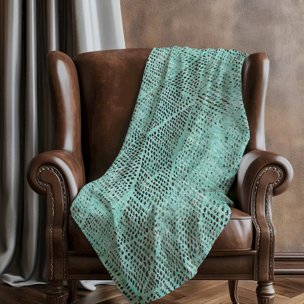 Premium Machine Washable ASB591 Teal 50" x 70" Sherpa Throw Blanket. Picture 5