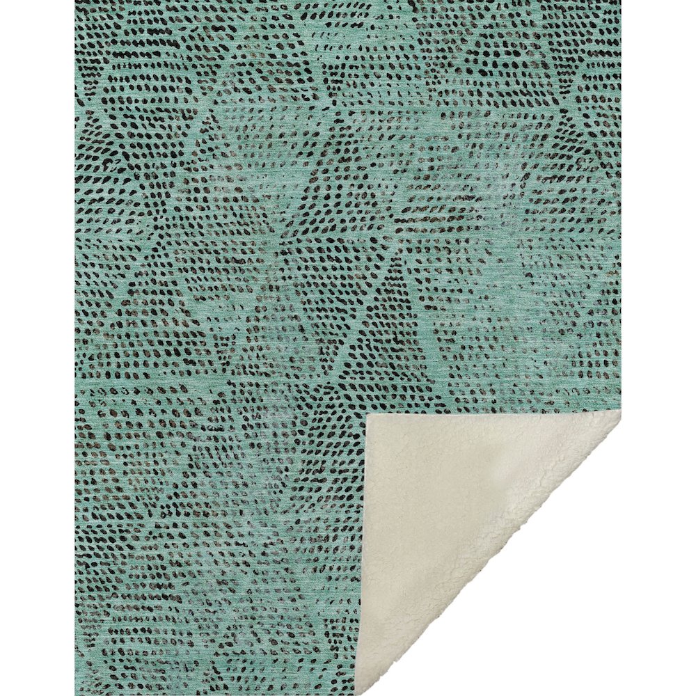 Premium Machine Washable ASB591 Teal 50" x 70" Sherpa Throw Blanket. Picture 1