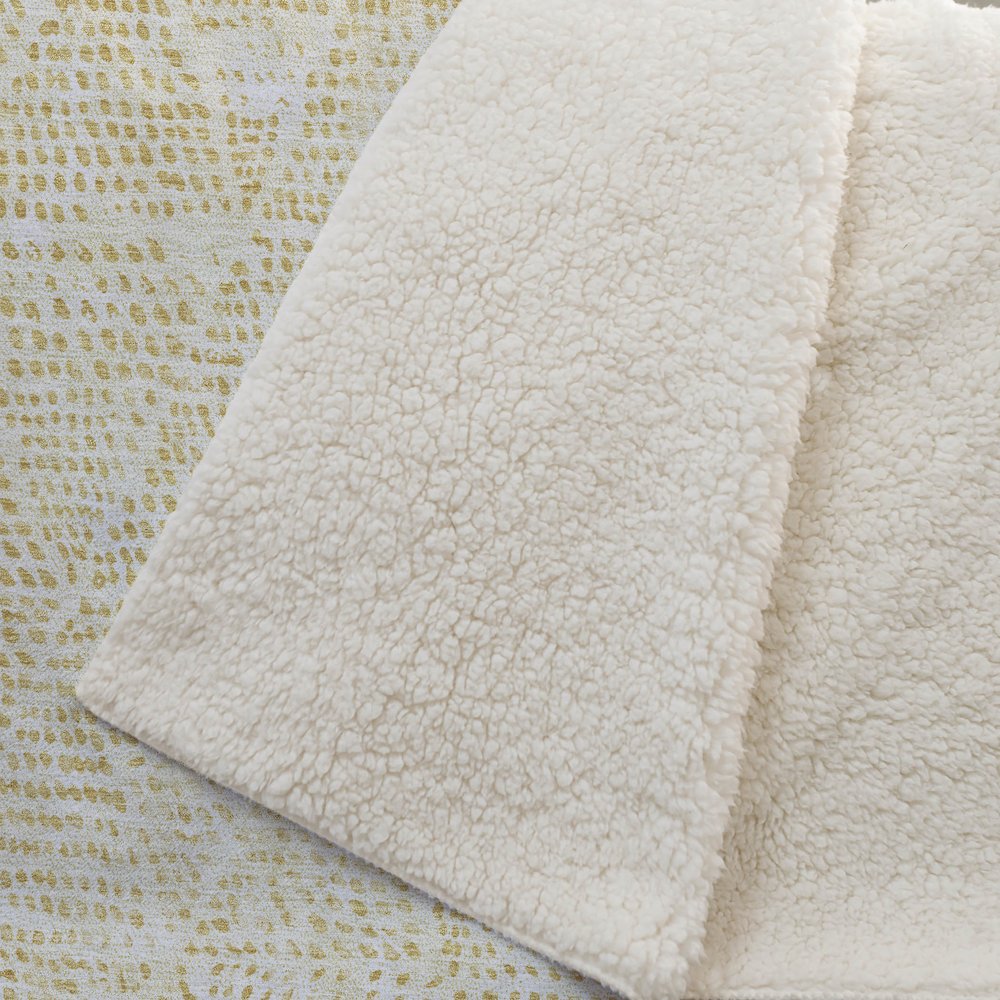 Premium Machine Washable ASB591 Wheat 50" x 70" Sherpa Throw Blanket. Picture 2