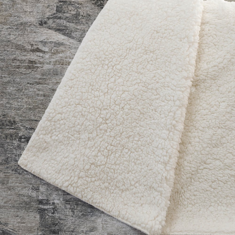 Premium Machine Washable ASB592 Taupe 50" x 70" Sherpa Throw Blanket. Picture 2