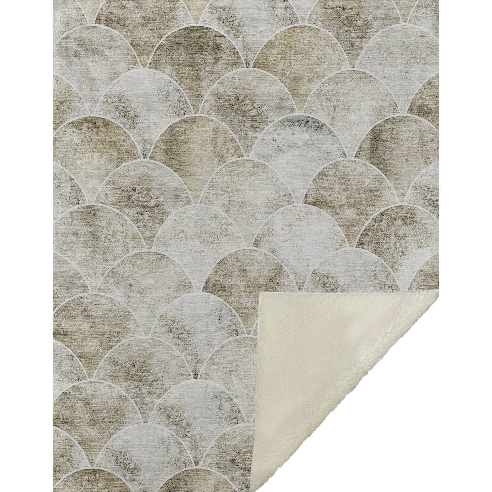 Premium Machine Washable ASB594 Beige 50" x 70" Sherpa Throw Blanket. Picture 1