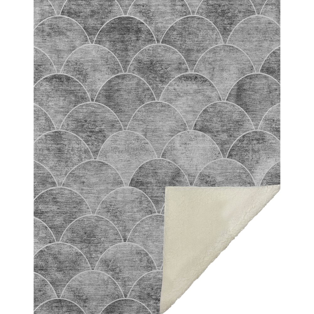 Premium Machine Washable ASB594 Gray 50" x 70" Sherpa Throw Blanket. Picture 1