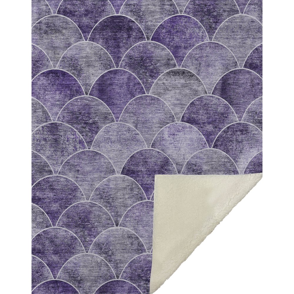 Premium Machine Washable ASB594 Purple 50" x 70" Sherpa Throw Blanket. Picture 1