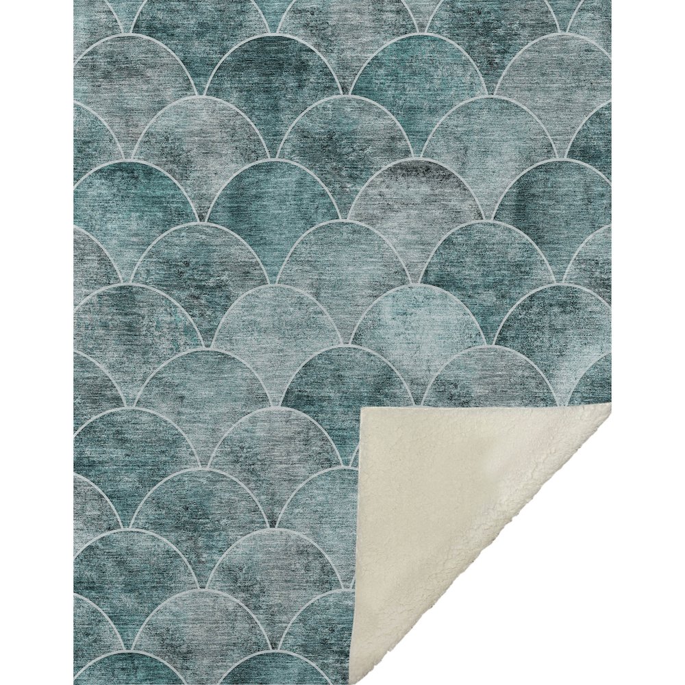 Premium Machine Washable ASB594 Teal 50" x 70" Sherpa Throw Blanket. Picture 1
