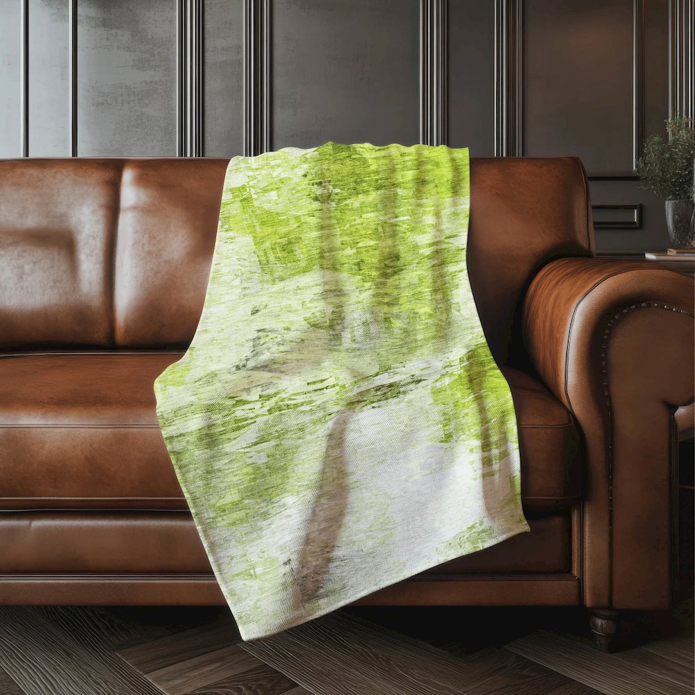 Premium Machine Washable ASB595 Aloe 50" x 70" Sherpa Throw Blanket. Picture 4
