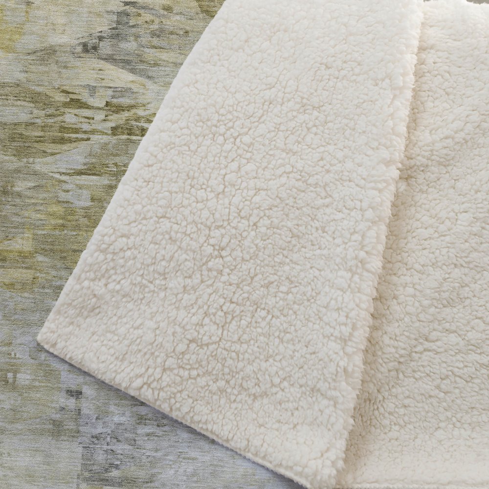 Premium Machine Washable ASB595 Gold 50" x 70" Sherpa Throw Blanket. Picture 2