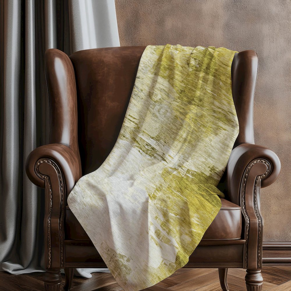 Premium Machine Washable ASB595 Gold 50" x 70" Sherpa Throw Blanket. Picture 5