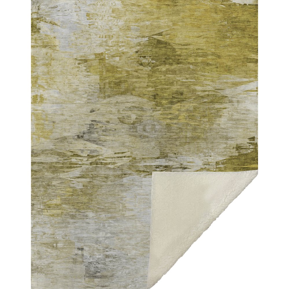 Premium Machine Washable ASB595 Gold 50" x 70" Sherpa Throw Blanket. Picture 1
