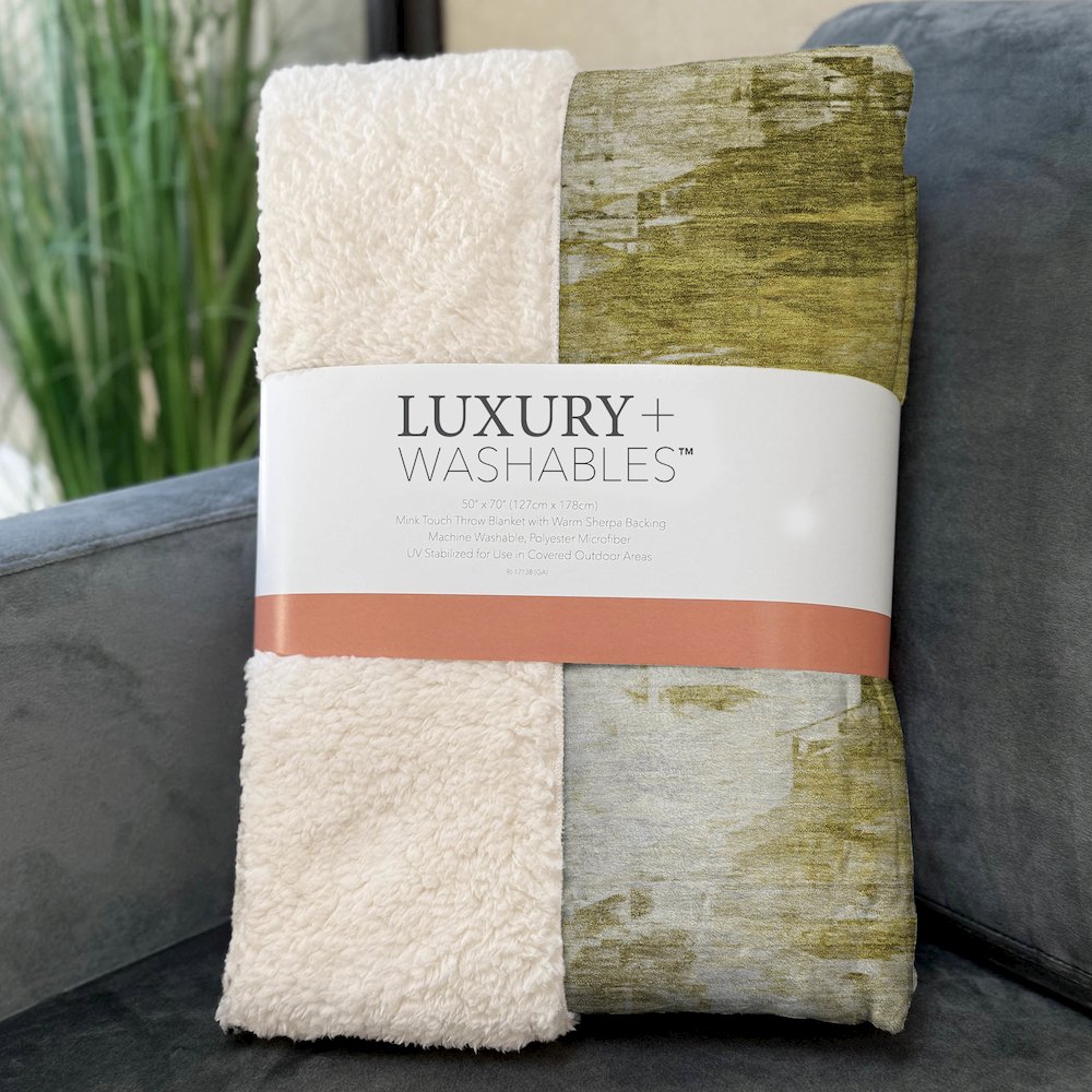 Premium Machine Washable ASB595 Gold 50" x 70" Sherpa Throw Blanket. Picture 3