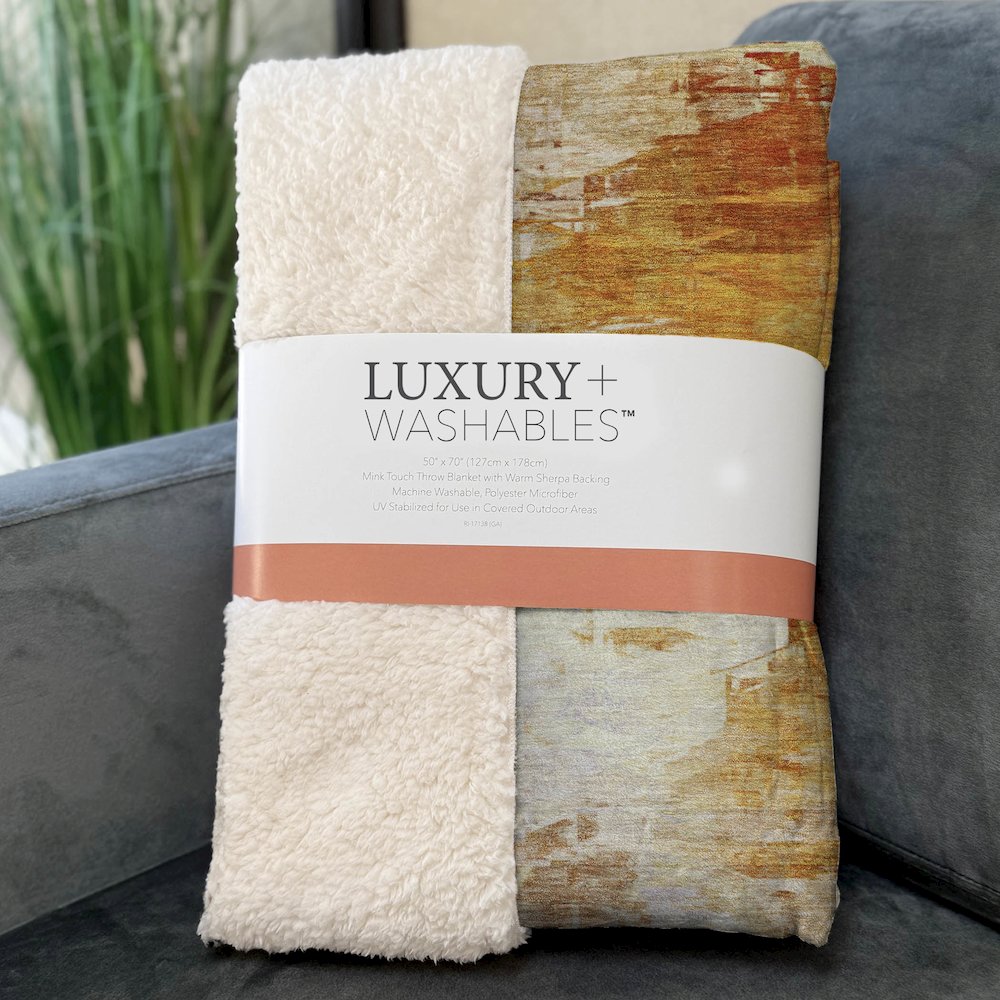 Premium Machine Washable ASB595 Paprika 50" x 70" Sherpa Throw Blanket. Picture 3