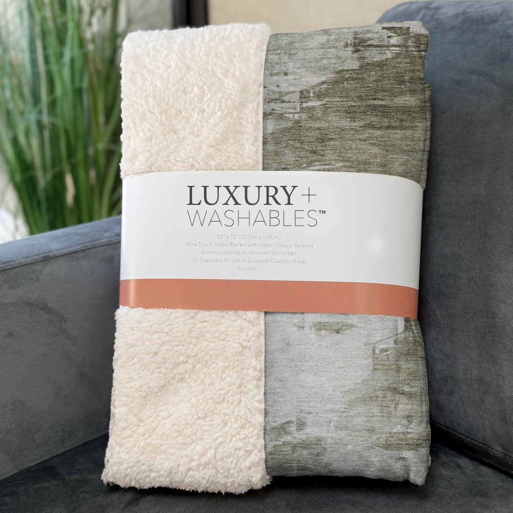 Premium Machine Washable ASB595 Taupe 50" x 70" Sherpa Throw Blanket. Picture 3
