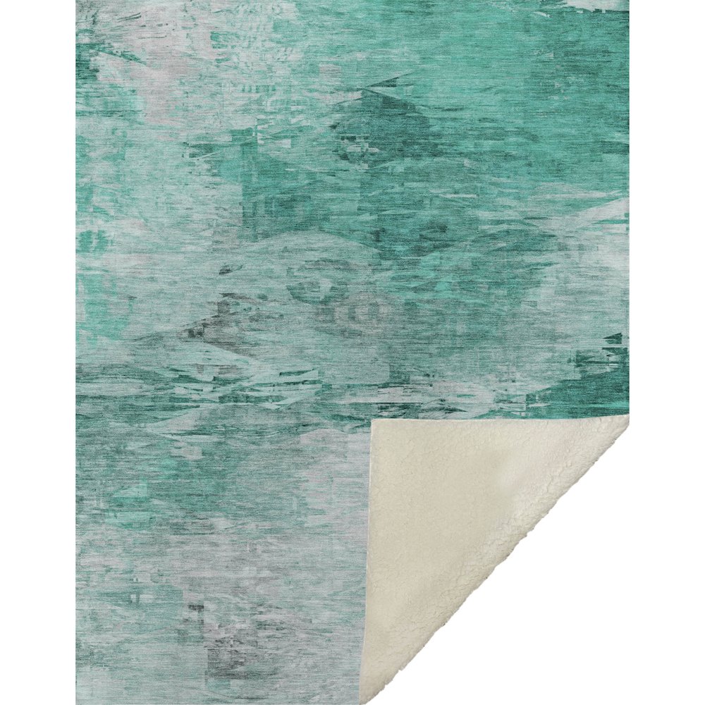 Premium Machine Washable ASB595 Teal 50" x 70" Sherpa Throw Blanket. Picture 1