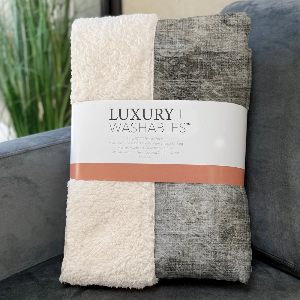 Premium Machine Washable ASB596 Beige 50" x 70" Sherpa Throw Blanket. Picture 3