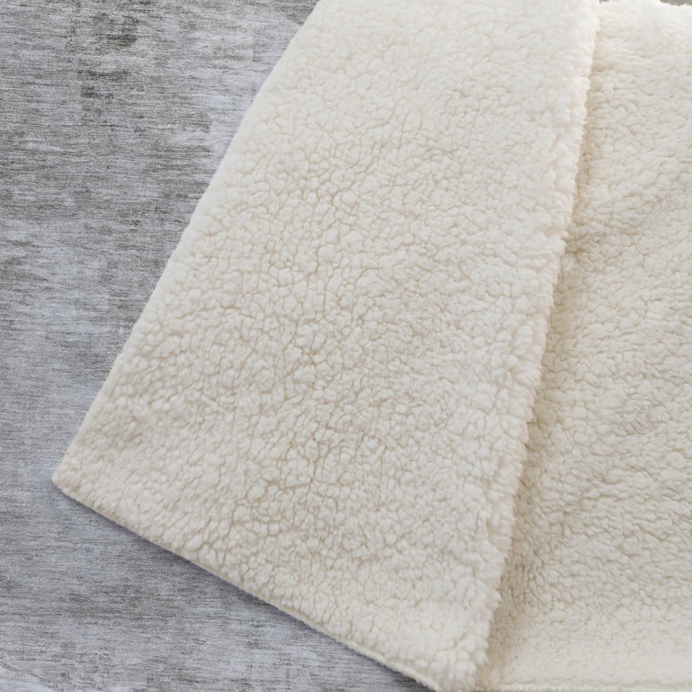 Premium Machine Washable ASB597 Beige 50" x 70" Sherpa Throw Blanket. Picture 2