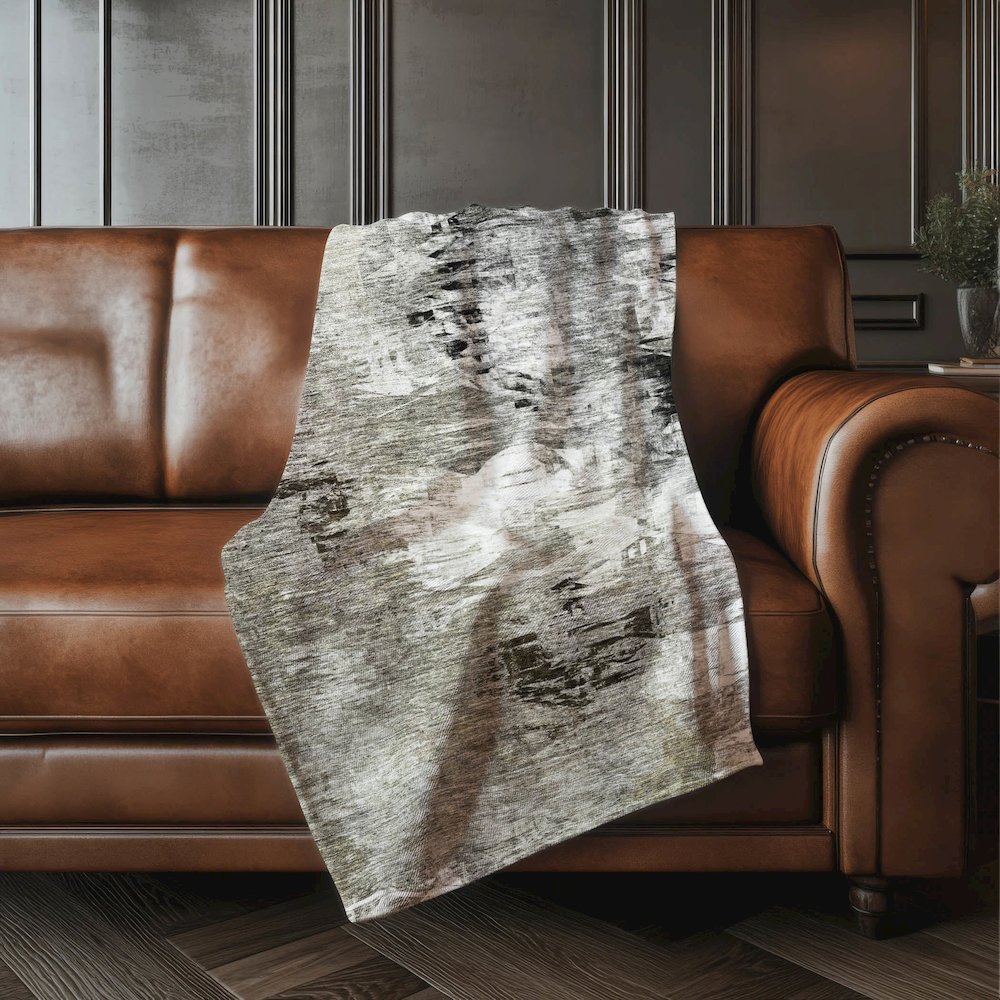 Premium Machine Washable ASB597 Taupe 50" x 70" Sherpa Throw Blanket. Picture 4