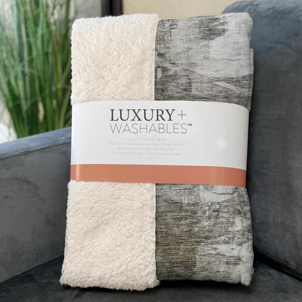Premium Machine Washable ASB597 Taupe 50" x 70" Sherpa Throw Blanket. Picture 3