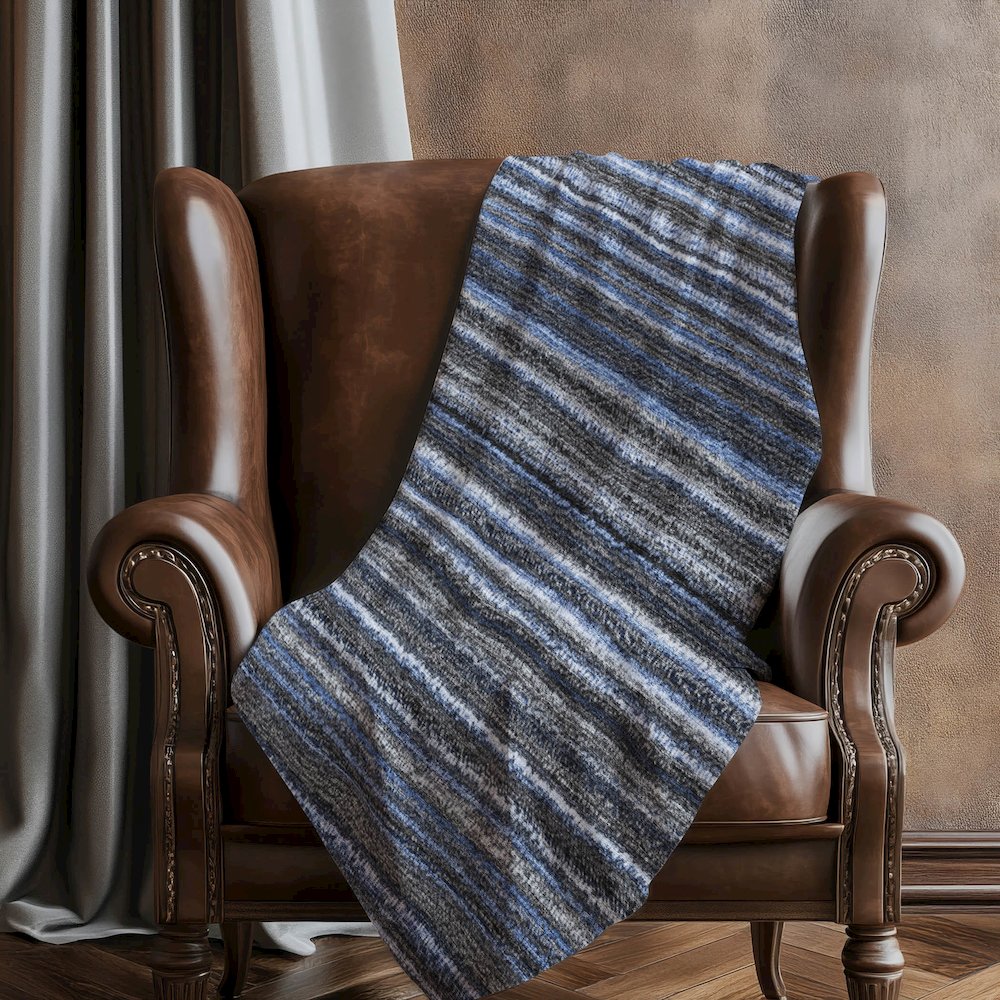 Premium Machine Washable ASB598 Blue 50" x 70" Sherpa Throw Blanket. Picture 5