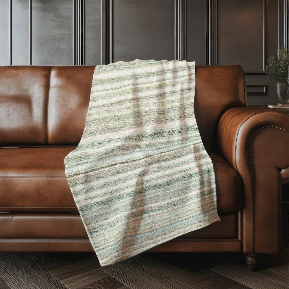 Premium Machine Washable ASB598 Sage 50" x 70" Sherpa Throw Blanket. Picture 4